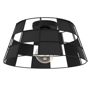 Plafonnier noir en aluminium, Nelly