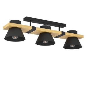 Plafonnier noir en bois, Juanita