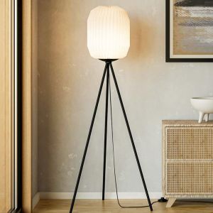 Lampadaire en papier blanc, Kars, avec interrupteur