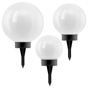 Spot à piquer extérieur noir en plastique, Zora, 0,5W, 3000K LED, IP44, avec interrupteur