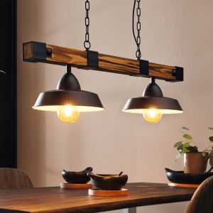 Suspension en bois marronne, Josia