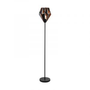 Lampadaire noir en métal, Acri, avec interrupteur