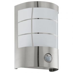 Applique extérieur avec détecteur de mouvement argentée en acier inoxydable, Aartje, IP44
