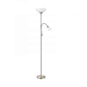 Lampadaire liseuse nickel en plastique, Burgo, avec interrupteur