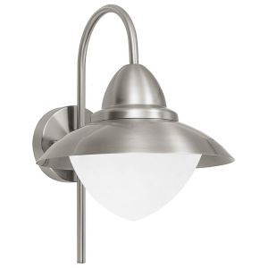 Luminaire extérieur argenté en verre, Elayza, IP44