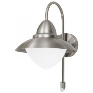 Applique extérieur avec détecteur de mouvement argentée en verre, Elayza, IP44