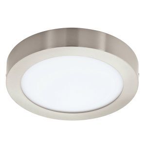 Plafonnier connecté nickel en plastique, Geraldo, 16,5W, blanc chaud à froid réglable LED, IP44
