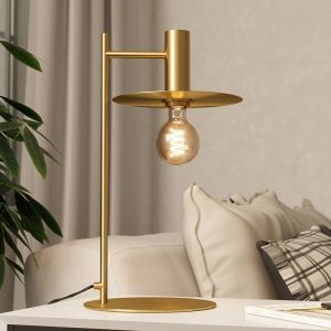 Lampe de table laiton en acier, Elana, avec interrupteur