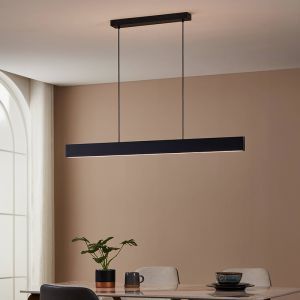 Suspension connectée noire en aluminium, Andrew, 19W, blanc chaud à froid réglable LED