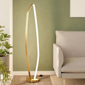 Lampadaire doré en aluminium, Samson, 25,2W, 3000K LED, avec interrupteur