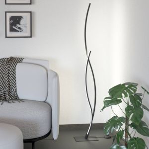 Lampadaire noir en acier, Tevin, 20W, 4000K LED, avec interrupteur