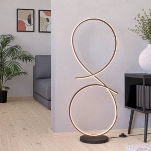 Lampadaire noir en aluminium, Thekla, 20W, 3000K LED, avec interrupteur