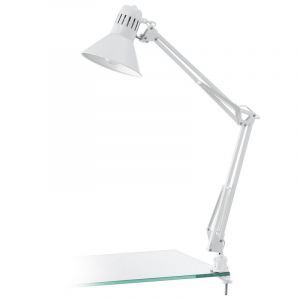 Lampe à pince blanche en plastique, Jordin, avec interrupteur