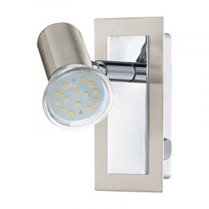 Spot plafond chromé en acier, Tjisse, avec interrupteur