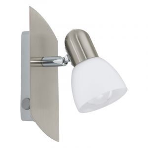 Spot plafond nickel en acier, Niene, avec interrupteur