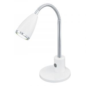 Lampe de table blanche en métal, Said, avec interrupteur