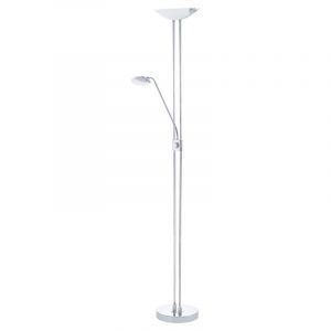 Lampadaire liseuse chromé en verre, Brava, 20W, 3000K LED, avec interrupteur