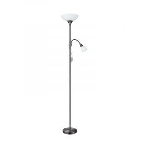 Lampadaire liseuse nickel en plastique, Burgo, avec interrupteur