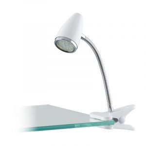 Lampe à pince chromée en plastique, Silvie, avec interrupteur