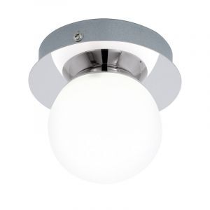 Plafonnier chromé en verre, Escha, 3W, 3000K LED, IP44