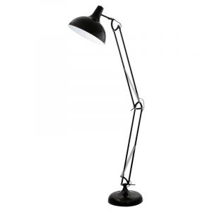 Lampadaire noir en métal, Josha, avec interrupteur