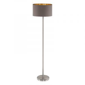 Lampadaire marron en tissu, Terme, avec interrupteur