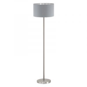 Lampadaire gris en tissu, Terme, avec interrupteur