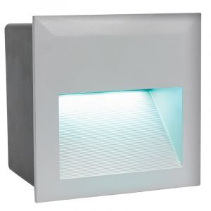 Applique d'extérieur encastrable argentée en aluminium, Anke, IP65