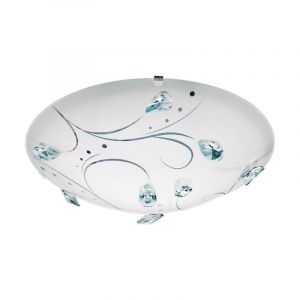 Plafonnier blanc en verre, Arsalan, 16W, 4000K LED