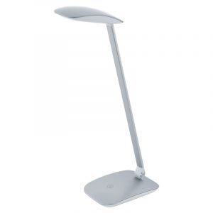 Lampe de bureau argentée en plastique, Arslan, 5W, 4000K LED, avec variateur tactile