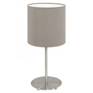 Lampe de table taupe en tissu, Abano, avec interrupteur