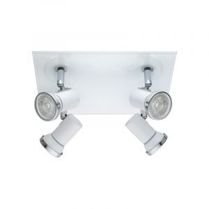 Spot plafond chromé en verre, Jasmijn, IP44