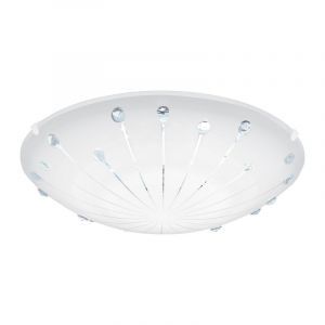 Plafonnier blanc en verre, Bennet, 11W, 3000K LED
