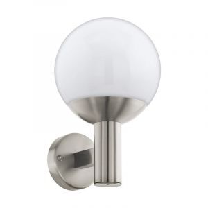 Luminaire extérieur argenté en acier inoxydable, Baukje, IP44