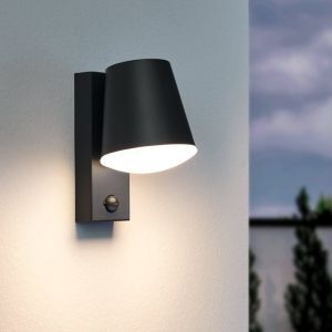 Applique extérieur avec détecteur de mouvement anthracite en métal, Aiden, IP44