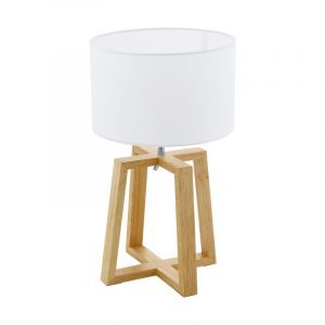 Lampe de table en bois marronne, Maico, avec interrupteur