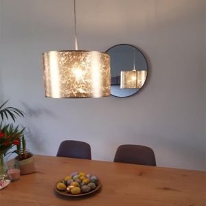 Suspension beige en tissu, Megan