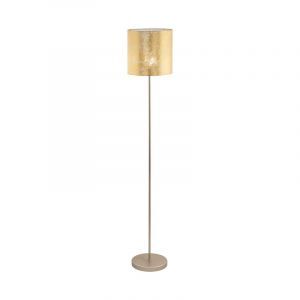 Lampadaire beige en métal, Megan, avec interrupteur