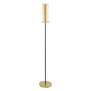 Lampadaire doré en acier, Barceno, avec interrupteur