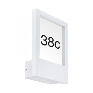Numéro de maison lumineux blanc en aluminium, Jovan, IP44