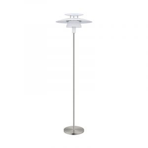 Lampadaire nickel en acier, Lariana, avec interrupteur