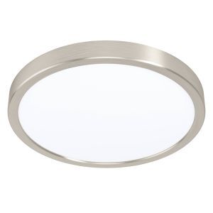 Plafonnier connecté nickel en plastique, Geraldo, 19,5W, blanc chaud à froid réglable LED, IP44