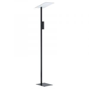 Lampadaire blanc en aluminium, Annegreet, avec interrupteur