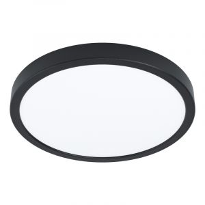 Plafonnier salle de bain noir en acier, Pascale, 20W, 3000K LED, IP44