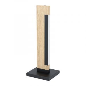 Lampe de table en bois marronne, Ludovica, 6W, 3000K LED, avec interrupteur