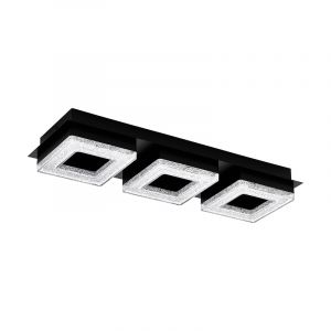 Lampe plafond noire en acier, Arjo, 4W, 3000K LED
