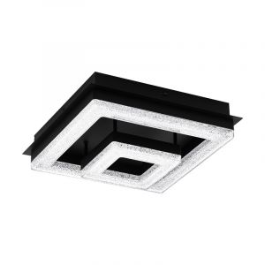 Lampe plafond noire en acier, Arjo, 12W, 3000K LED