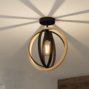 Plafonnier en bois marron, Angeline