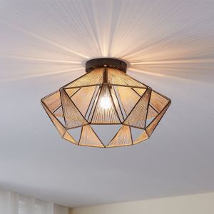 Plafonnier marron en acier, Yessica