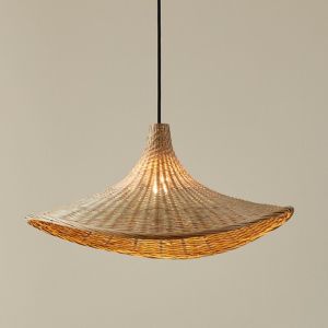 Suspension en rotin marronne, Jettie